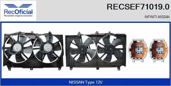 Moteur électrique, ventilateur pour radiateurs RECOFICIAL RECSEF71019.0