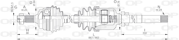Arbre de transmission OPEN PARTS DRS6133.00