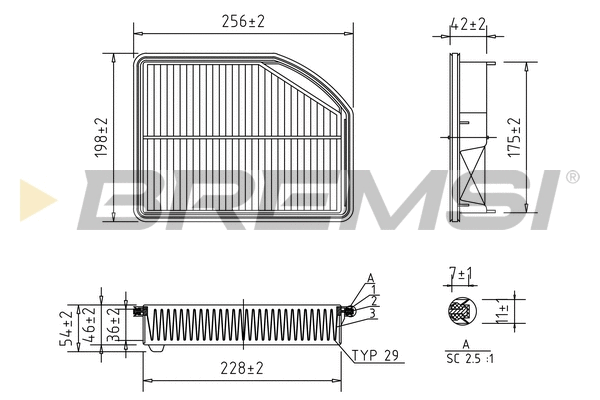 Filtre à air BREMSI FA1129