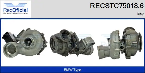 Turbocompresseur, suralimentation RECOFICIAL RECSTC75018.6
