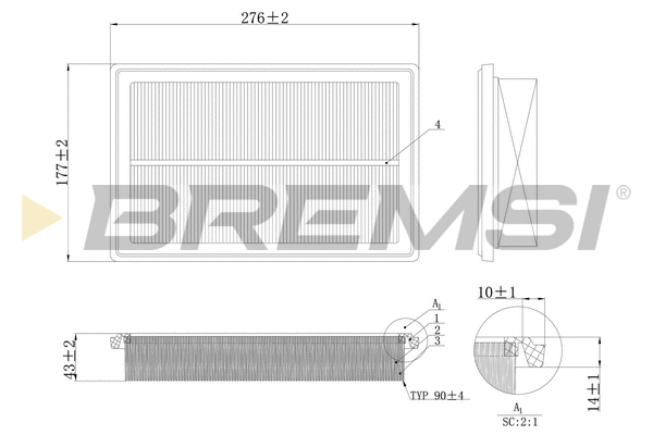 Filtre à air BREMSI FA1206