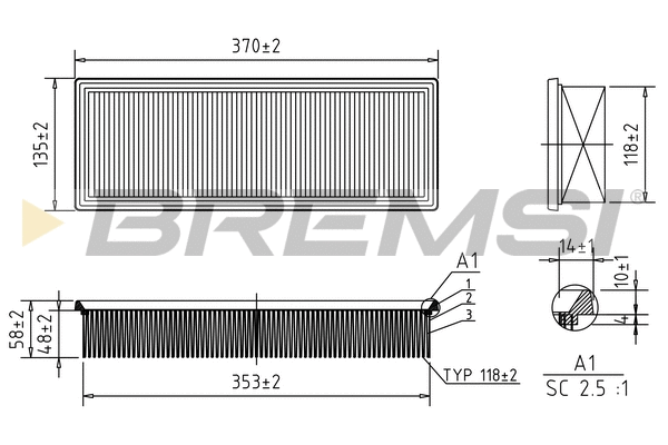 Filtre à air BREMSI FA1265