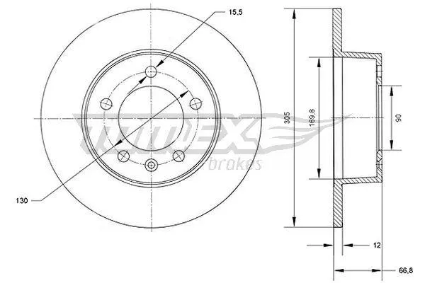 Disque de frein TOMEX Brakes TX 70-37