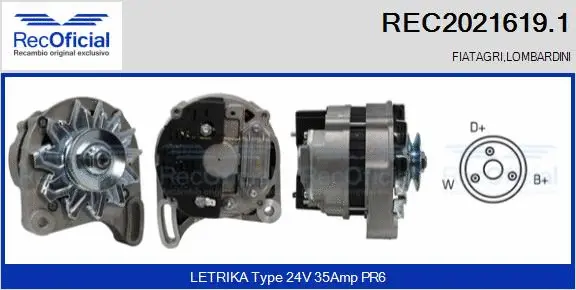 Alternateur RECOFICIAL REC2021619.1