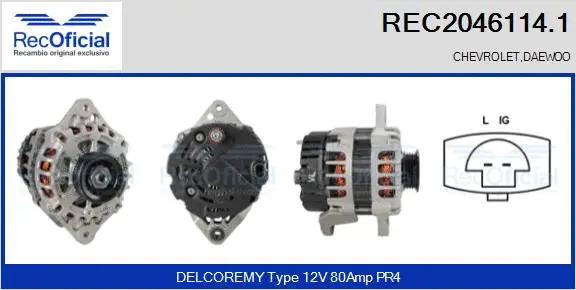 Alternateur RECOFICIAL REC2046114.1