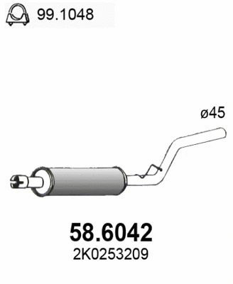 Silencieux central ASSO 58.6042