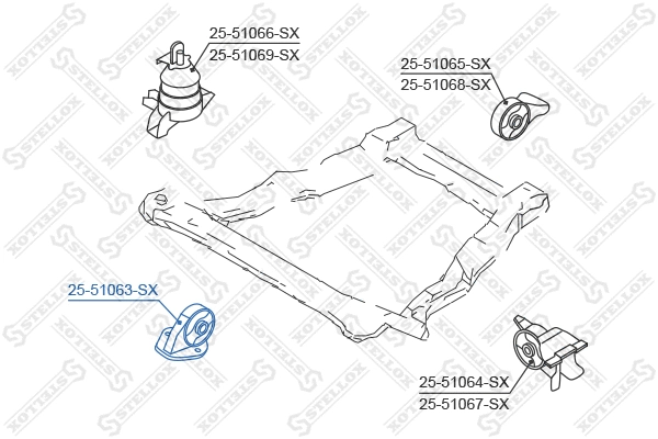 Support moteur STELLOX 25-51063-SX
