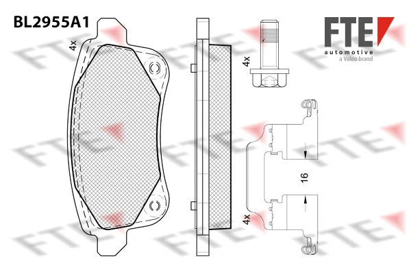 Kit de plaquettes de frein, frein à disque FTE 9011198