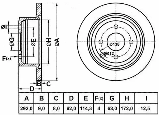 Disque de frein FIT FR1060
