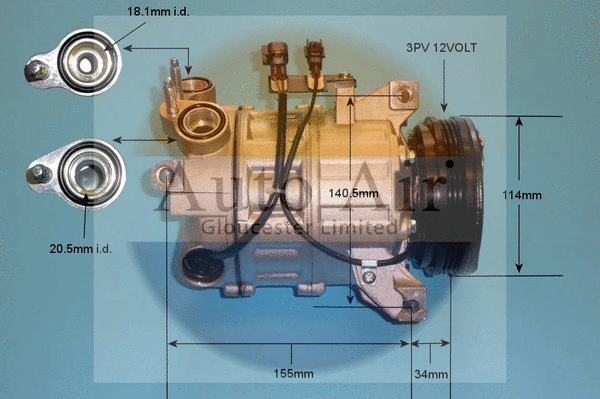 Compresseur, climatisation AUTO AIR GLOUCESTER 14-0075P