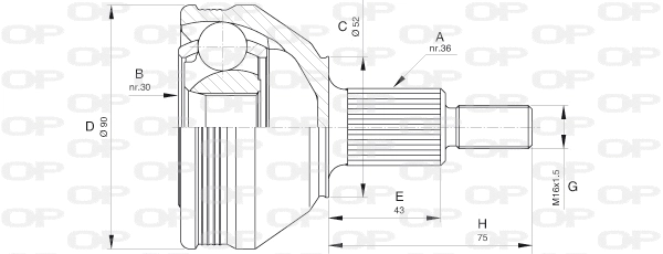 Jeu de joints, arbre de transmission OPEN PARTS CVJ5609.10