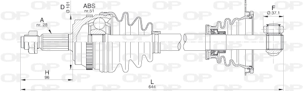 Arbre de transmission OPEN PARTS DRS6209.00