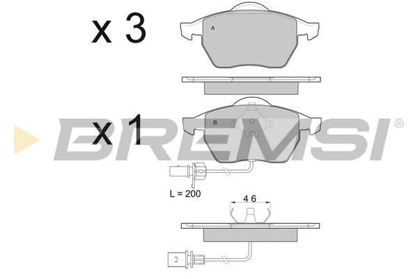 Kit de plaquettes de frein, frein à disque BREMSI BP2978