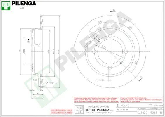 Disque de frein PILENGA 5265