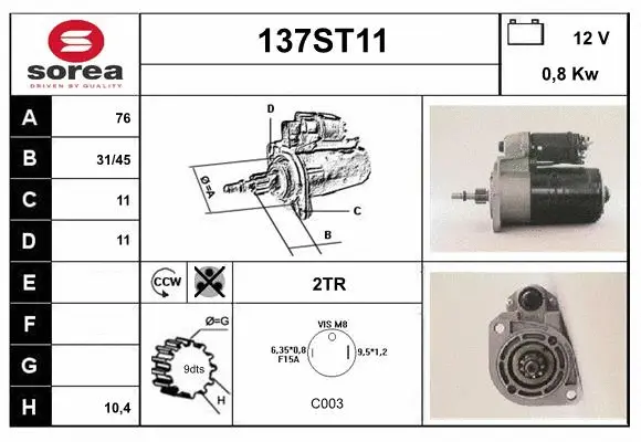 Démarreur STARTCAR 137ST11