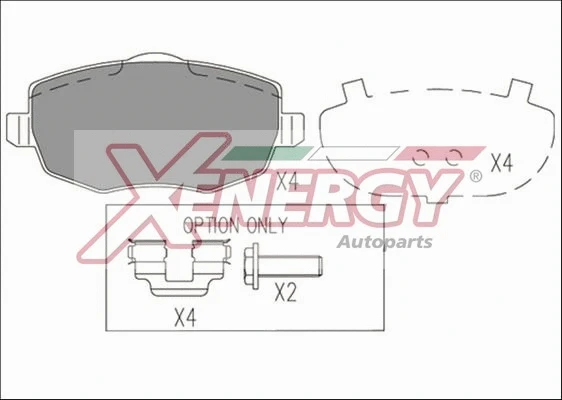 Kit de plaquettes de frein, frein à disque AP XENERGY X41196