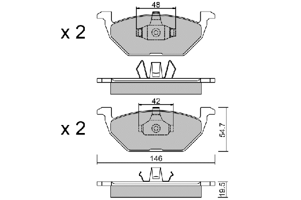 Kit de plaquettes de frein, frein à disque AISIN BPVW-1008