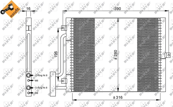 Condenseur, climatisation NRF 35307