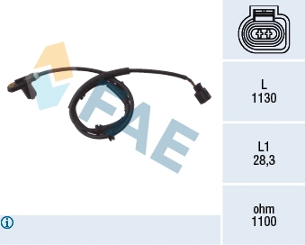 Capteur, vitesse de roue FAE 78025