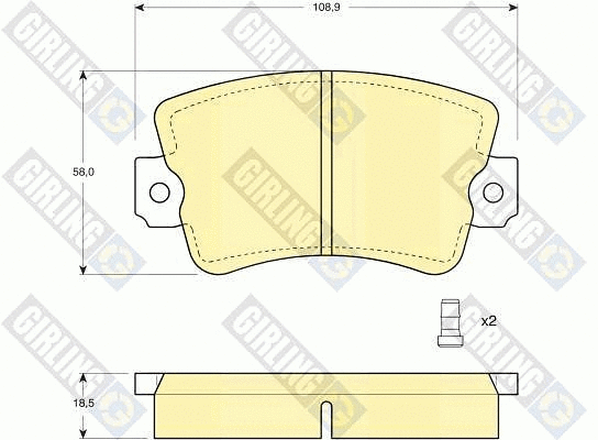 Kit de plaquettes de frein, frein à disque GIRLING 6102433