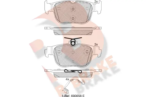 Kit de plaquettes de frein, frein à disque R BRAKE RB2408