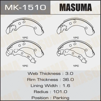 Jeu de mâchoires de frein MASUMA MK-1510