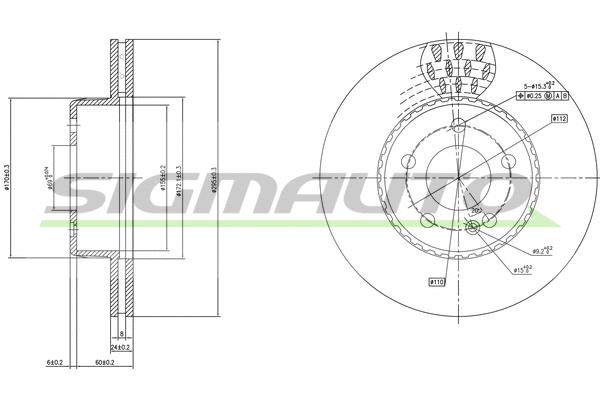 Disque de frein SIGMAUTO DBB330V
