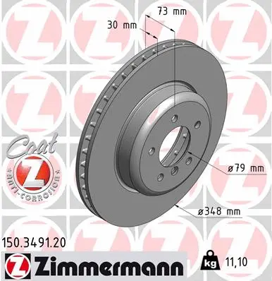 Disque de frein ZIMMERMANN 150.3491.20