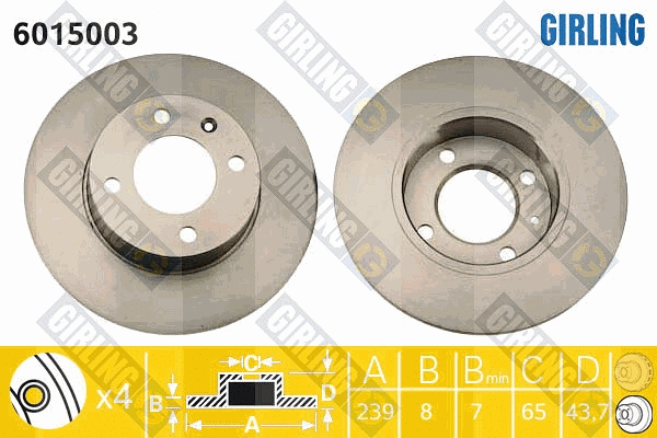 Disque de frein GIRLING 6015003