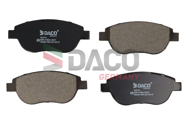 Kit de plaquettes de frein, frein à disque DACO Germany 323751
