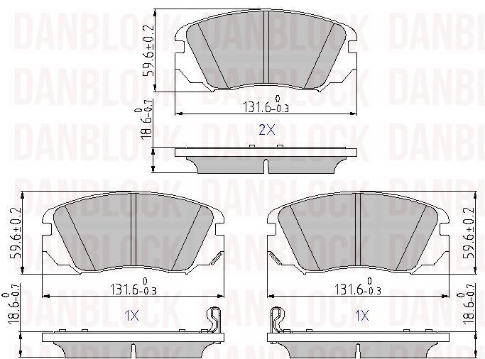 Kit de plaquettes de frein, frein à disque DANBLOCK DB 510660