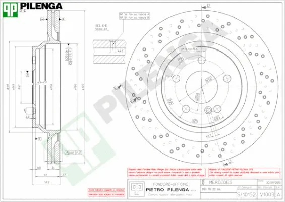 Disque de frein PILENGA V1003