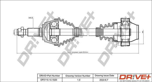 Arbre de transmission Dr!ve+ DP2110.10.1020