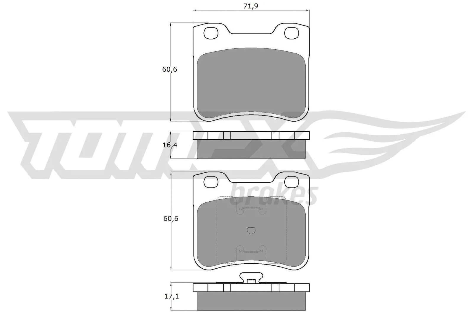 Kit de plaquettes de frein, frein à disque TOMEX Brakes TX 11-96