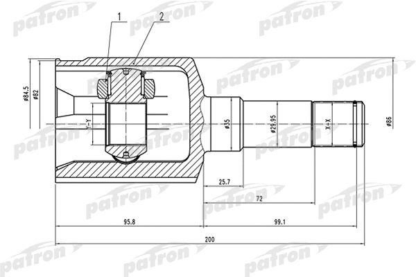 Jeu de joints, arbre de transmission PATRON PCV1500