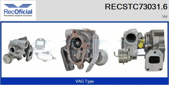 Turbocompresseur, suralimentation RECOFICIAL RECSTC73031.6