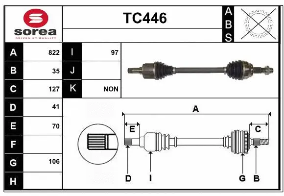 Arbre de transmission SERA TC446