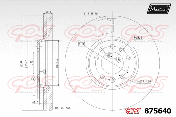 Disque de frein MAXTECH 875640