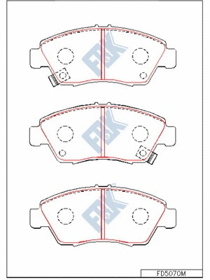 Kit de plaquettes de frein, frein à disque FBK FD5070M