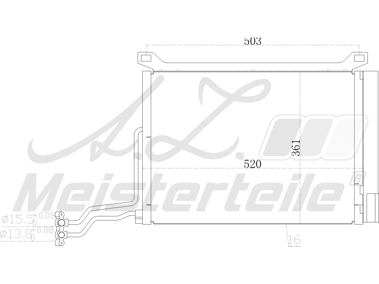 Condenseur, climatisation A.Z. Meisterteile AZMT-45-030-1600