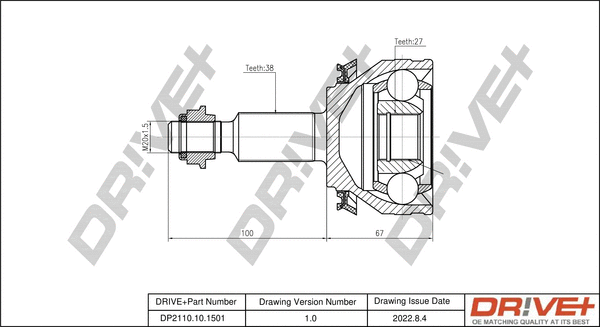 Jeu de joints, arbre de transmission Dr!ve+ DP2110.10.1501