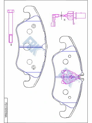 Kit de plaquettes de frein, frein à disque FBK FD15009MA