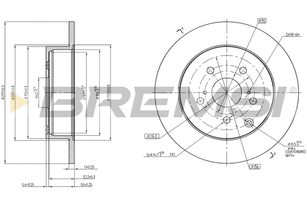Disque de frein BREMSI CD7881S