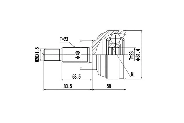 Jeu de joints, arbre de transmission DYNAMATRIX DCV841244