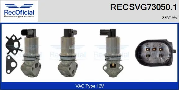 Vanne EGR RECOFICIAL RECSVG73050.1