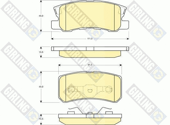 Kit de plaquettes de frein, frein à disque GIRLING 6132479