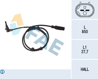 Capteur, vitesse de roue FAE 78112