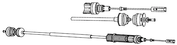 Tirette à câble, commande d'embrayage CEF PU01142