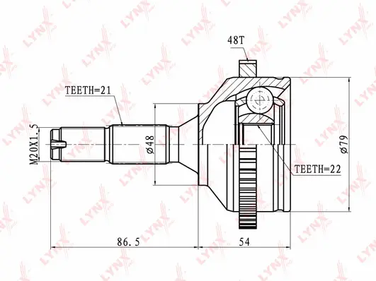 Jeu de joints, arbre de transmission LYNXAUTO CO-6114A