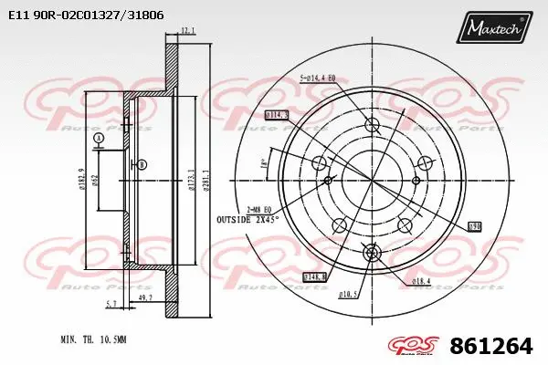 Disque de frein MAXTECH 861264
